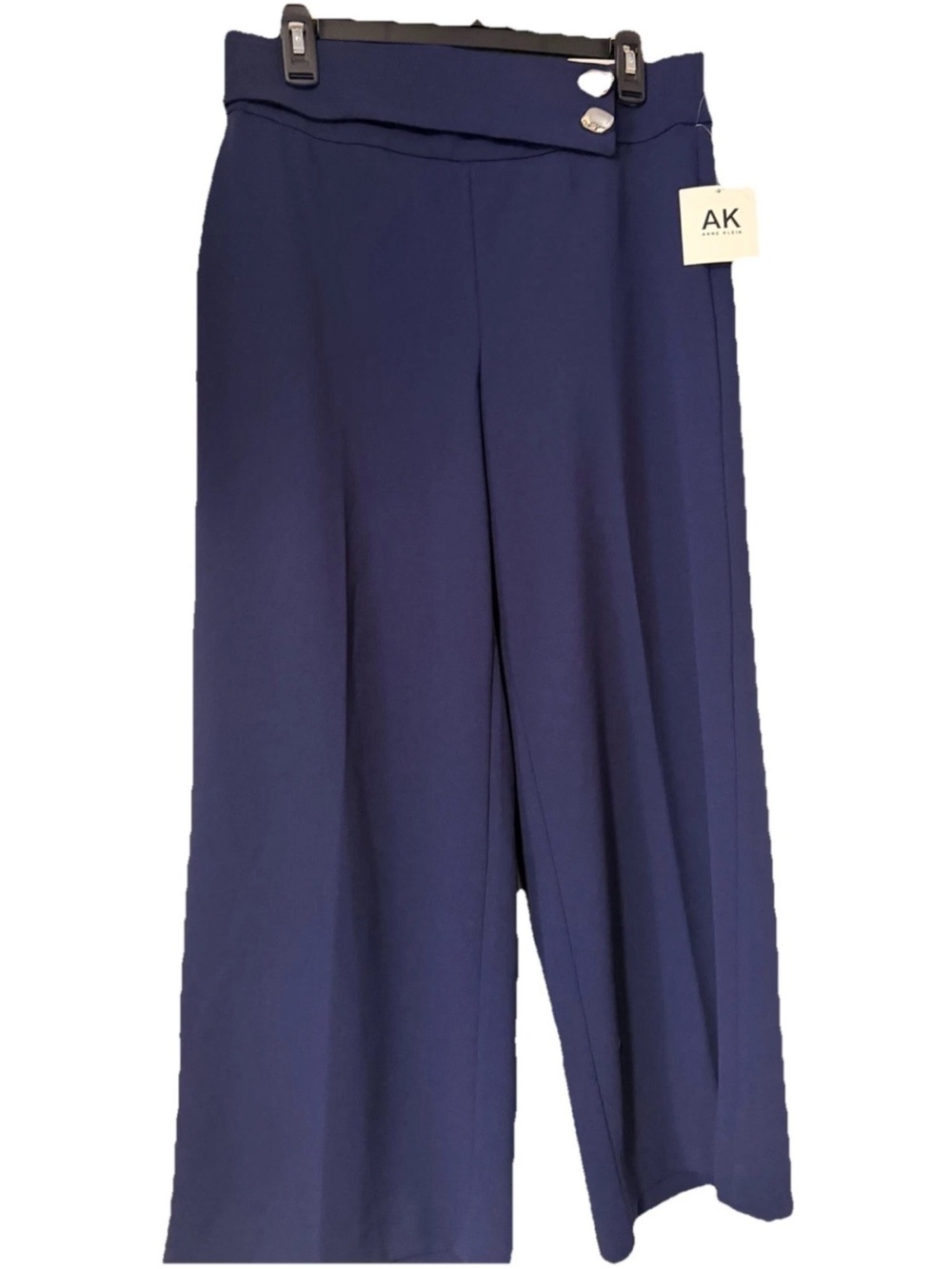 Anne Klein Navy Wide-Leg Dress Pants